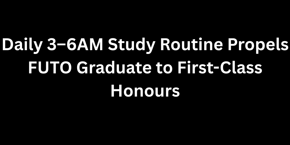 Daily 3–6AM Study Routine Propels FUTO Graduate to First-Class Honours